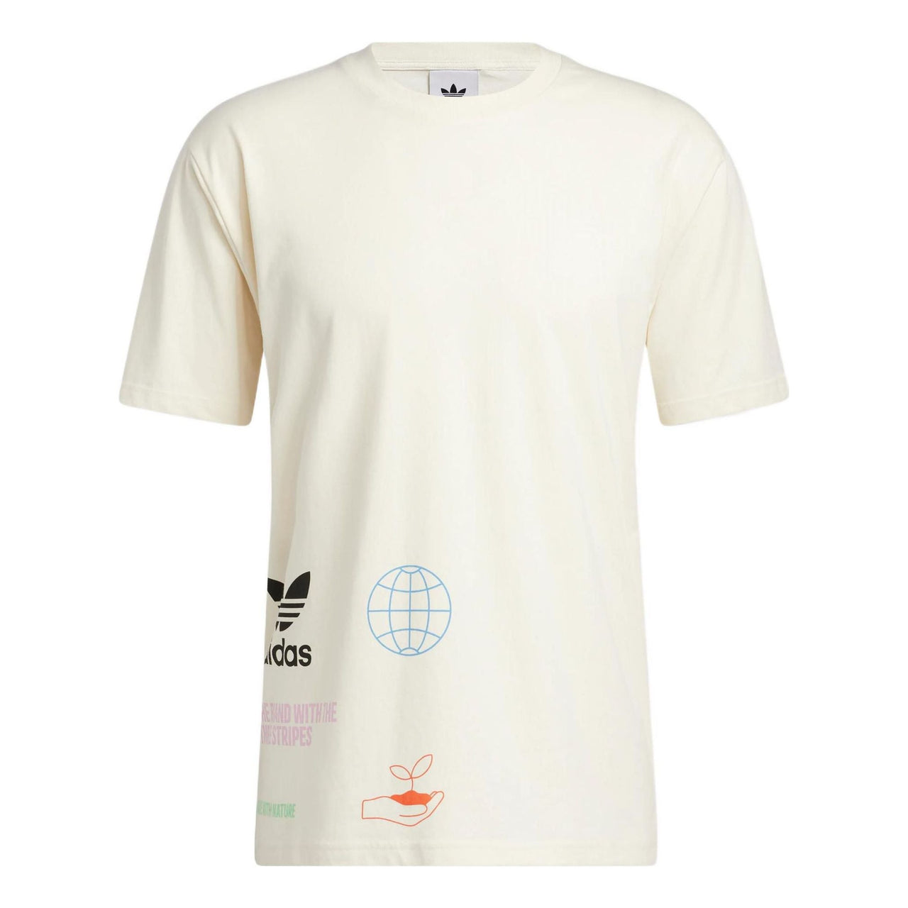 adidas Made with Nature Multi Logo Tee 'Ivory White' HI2963