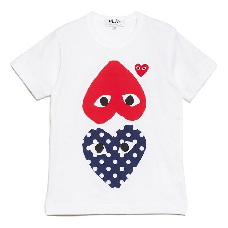 (WMNS) COMME des GARCONS PLAY Polka Dot Upside Down Tee 'White Red Navy' AZ-T239-051-1