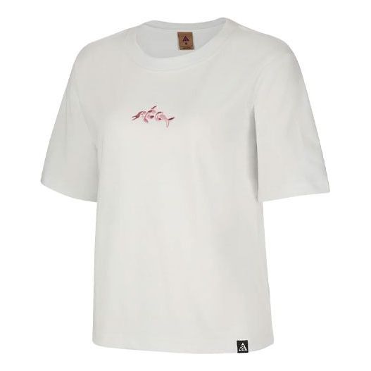 (WMNS) Nike ACG Dolphin Printing Sports Round Neck Short Sleeve White DH4048-121