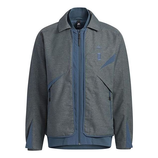 adidas WUJI Sports Casual Stitching Windproof Jackets 'Grey Teal' HY5846