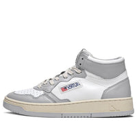(WMNS) Autry Medalist Mid Leather Sneakers Two-Toned 'White Grey' AUMW-WB10