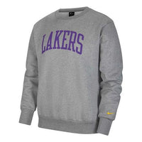 Nike Courtside Heritage Fleece Round Neck Pullover Los Angeles Lakers Gray CW4621-091