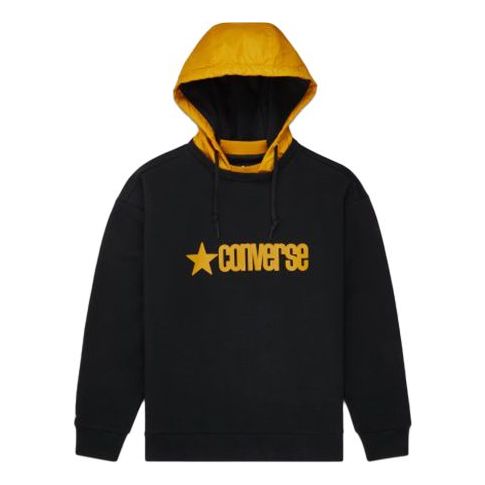 Converse Logo Letter Hooded Sports Sweater Men Black 10019968-A01