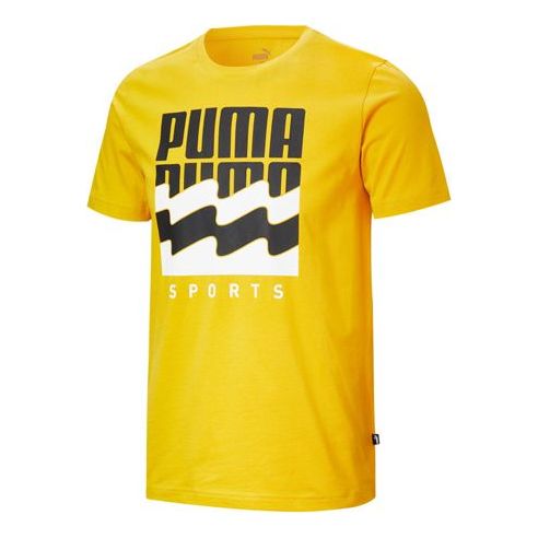PUMA Summer Graphic Alphabet Large Logo Printing Short Sleeve Yellow 583875-25