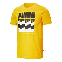 PUMA Summer Graphic Alphabet Large Logo Printing Short Sleeve Yellow 583875-25