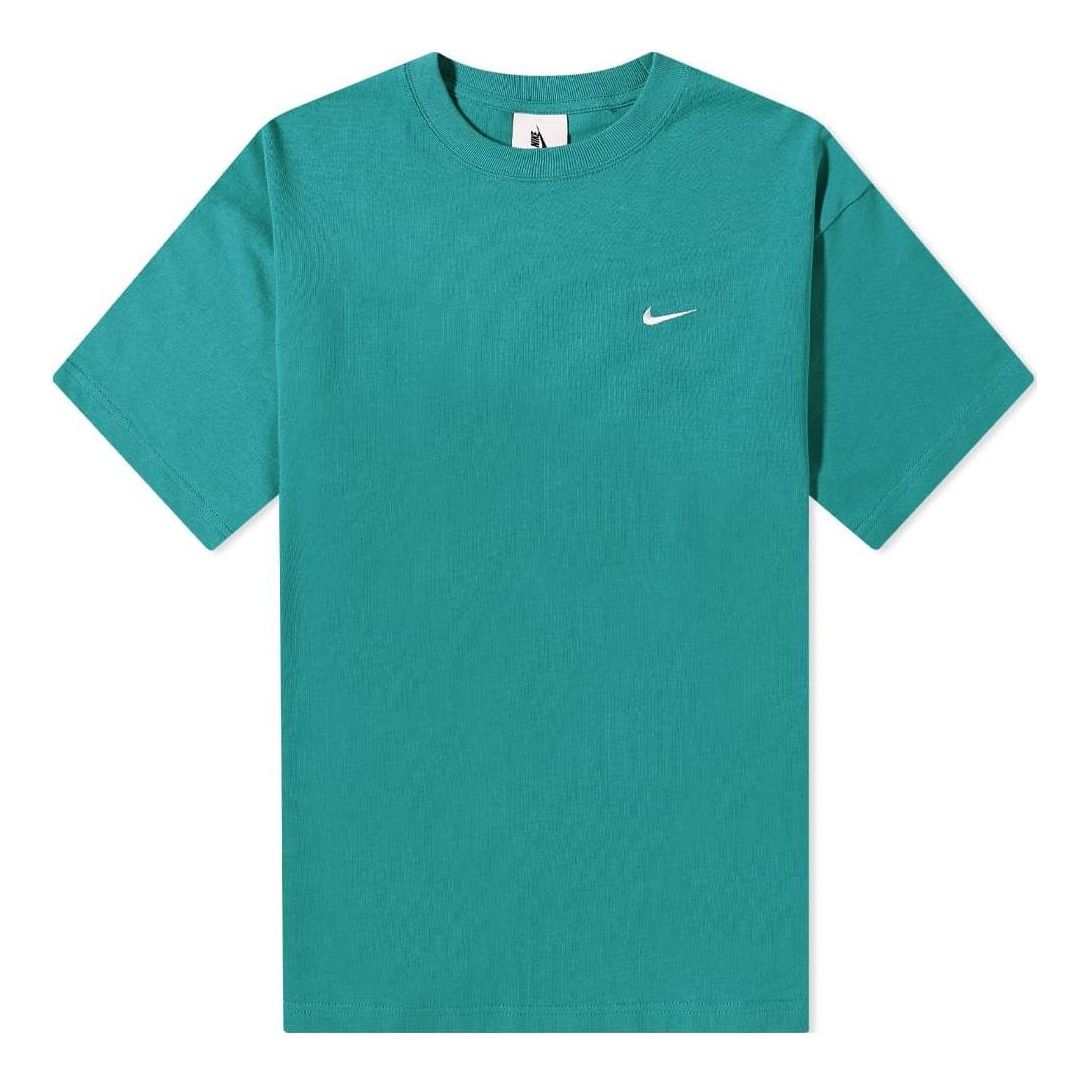 Men's Nike Solid Color Cotton Embroidered Logo Round Neck Short Sleeve Green T-Shirt CV0559-340