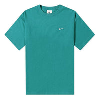 Men's Nike Solid Color Cotton Embroidered Logo Round Neck Short Sleeve Green T-Shirt CV0559-340