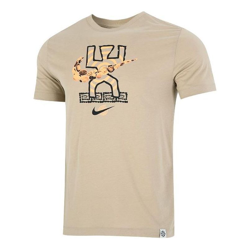 Men's Nike Dri-FIT Logo Cartoon Printing Round Neck Short Sleeve Lime Grey T-Shirt DR7574-250