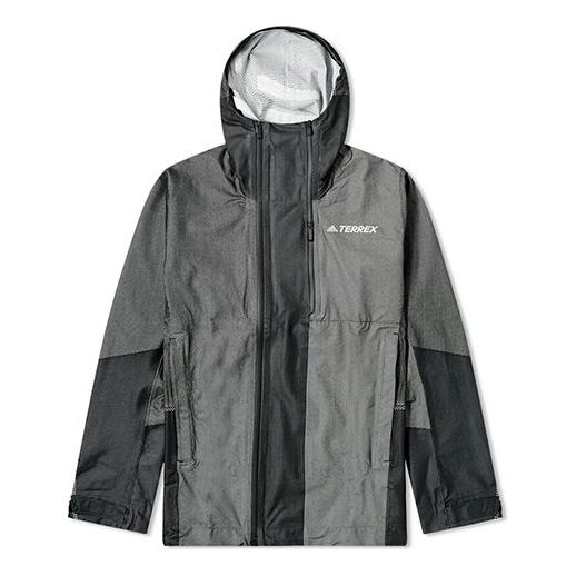 adidas Outdoor Colorblock Hooded Jacket Black DZ2055