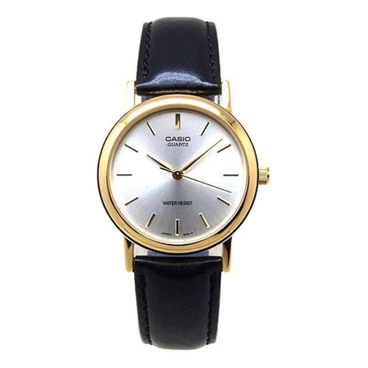 Men's CASIO Standard Series Black Waterproof Quartz 33.5mm Leather Strap Watch Mens MTP-1095Q-7A