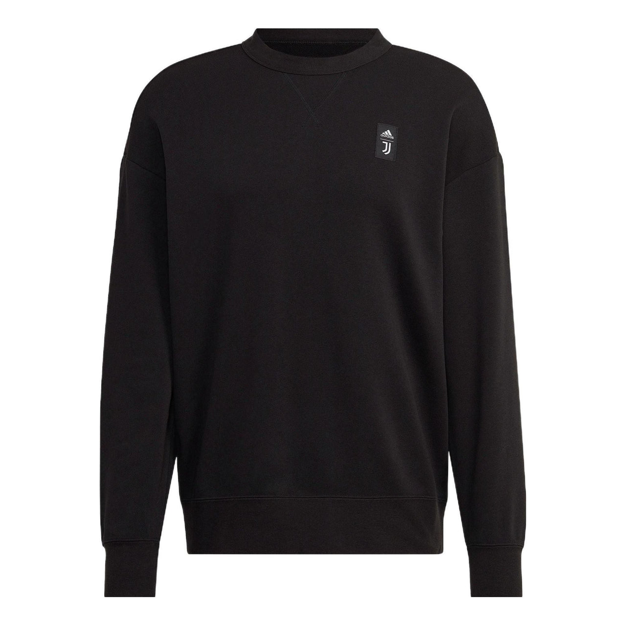 Men's adidas Juventus FW22 Pattern Printing Loose Round Neck Pullover Soccer/Football Black HD8866