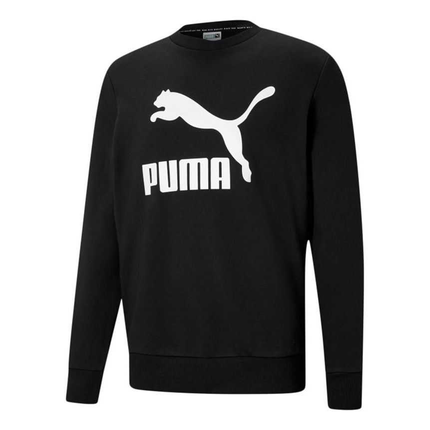 PUMA Classics Logo Crew TR Sweater 'Black White' 531366-01