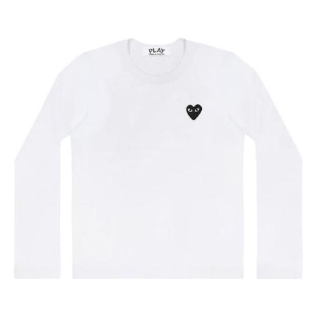 COMME des GARCONS PLAY L/S Basic T-Shirt Black Emblem 'White' AZ-T119-051-2-3