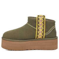 (WMNS) UGG Classic Ultra Mini Braid Plat 'Olive Green' 1138491-BTOL