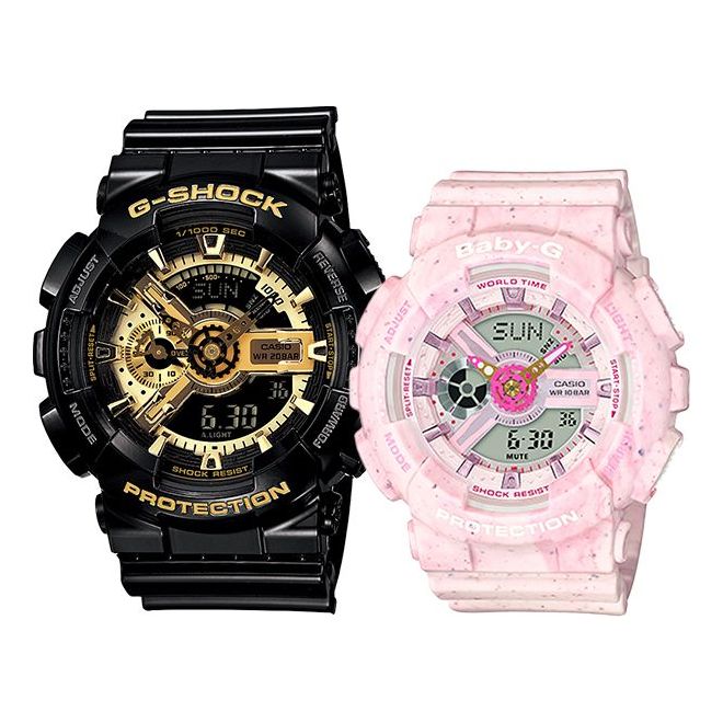 CASIO Baby-G 'Black & Pink' BA-110PI-4APR+GA-110GB-1APR