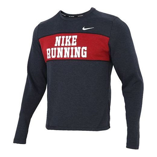 Men's Nike Dri-FIT Heritage Running Sports Colorblock Printing Round Neck Flash Blue DA3052-010