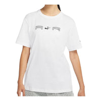 (WMNS) Nike AIR Reflective Alphabet Round Neck Sports Short Sleeve White T-Shirt DD5432-100