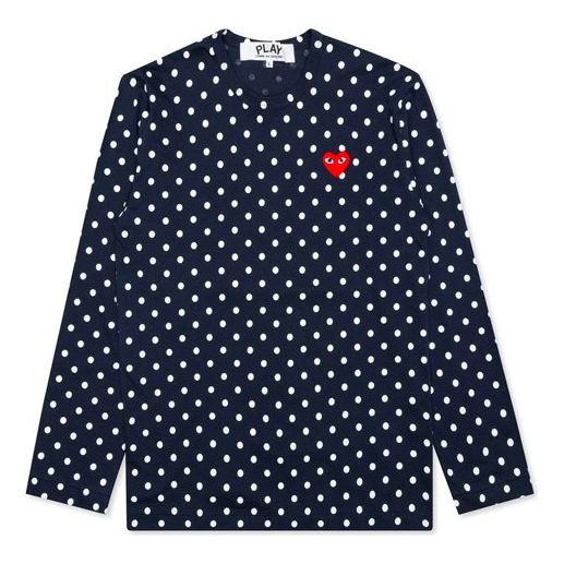 COMME des GARCONS PLAY Polka dots Printing Long Sleeves Tee 'Blue' AZ-T166-051-2