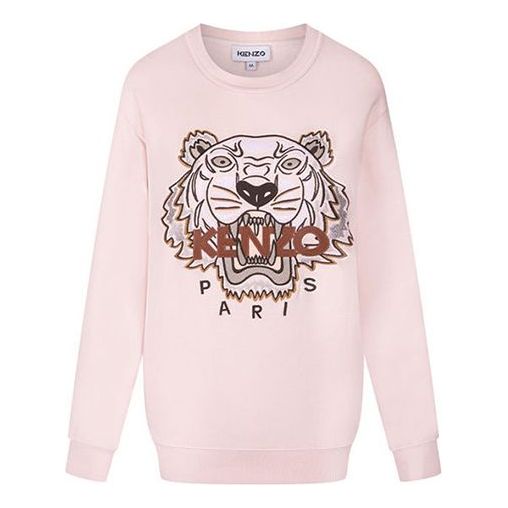 (WMNS) KENZO FW21 Tiger Head Printing Cotton Round Neck Hoodie Pink/Red FB62SW8244XA-34