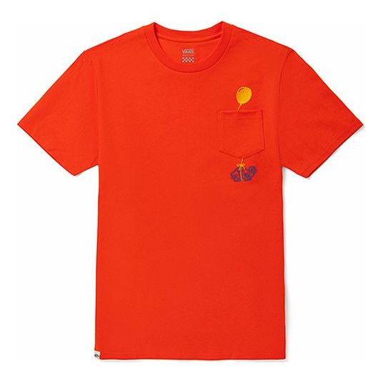 (WMNS) Vans Funny Pattern Small Turtle Embroidered Sports Short Sleeve Orange VN0A5F2E9D2
