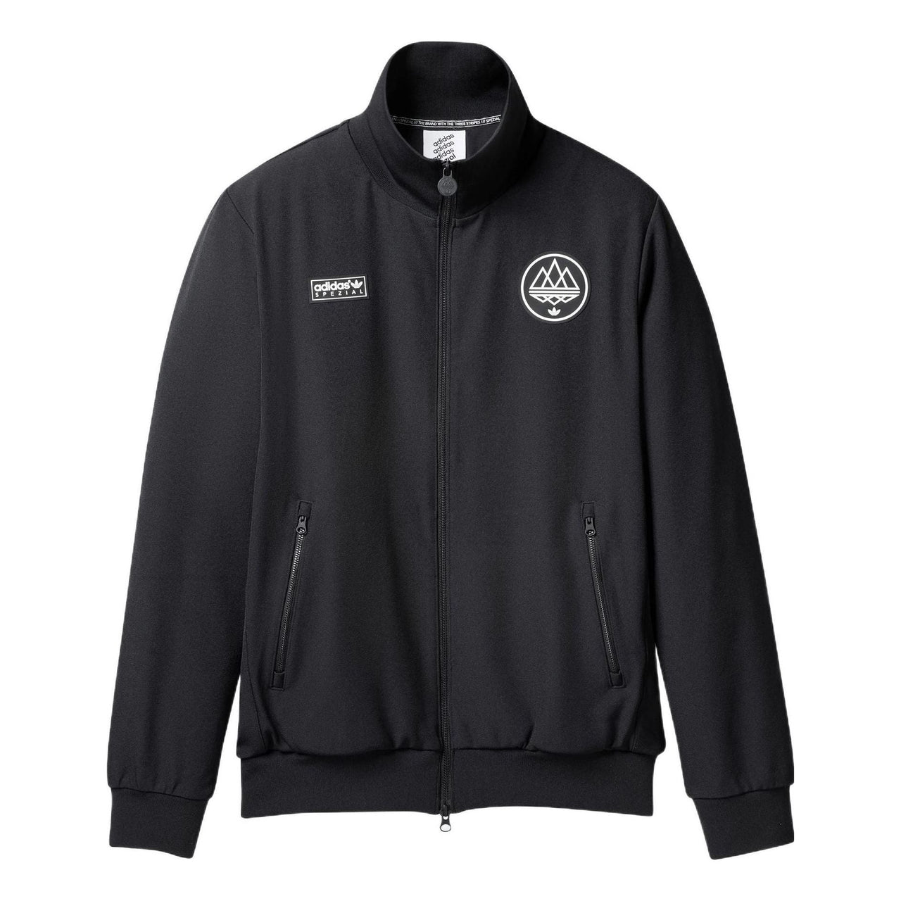 Men's adidas originals x Spezial Crossover Chest Brand Logo Stand Collar Sports Jacket Black HC0403