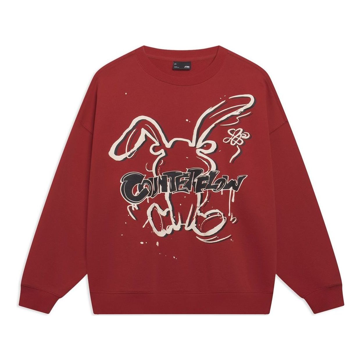Li-Ning Counterflow Cartoon Rabbit Graphic Sweatshirt 'Red' AWDT527-4