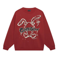 Li-Ning Counterflow Cartoon Rabbit Graphic Sweatshirt 'Red' AWDT527-4