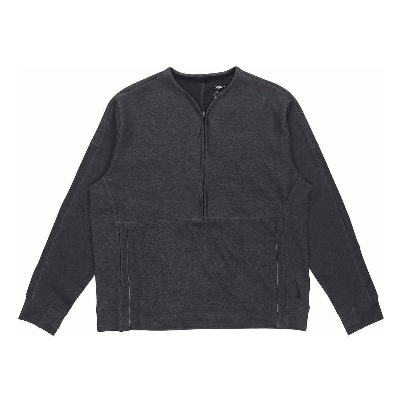 Men's Nike Sports Half Zipper Knit Pullover Long Sleeves Gray T-Shirt DD2187-010