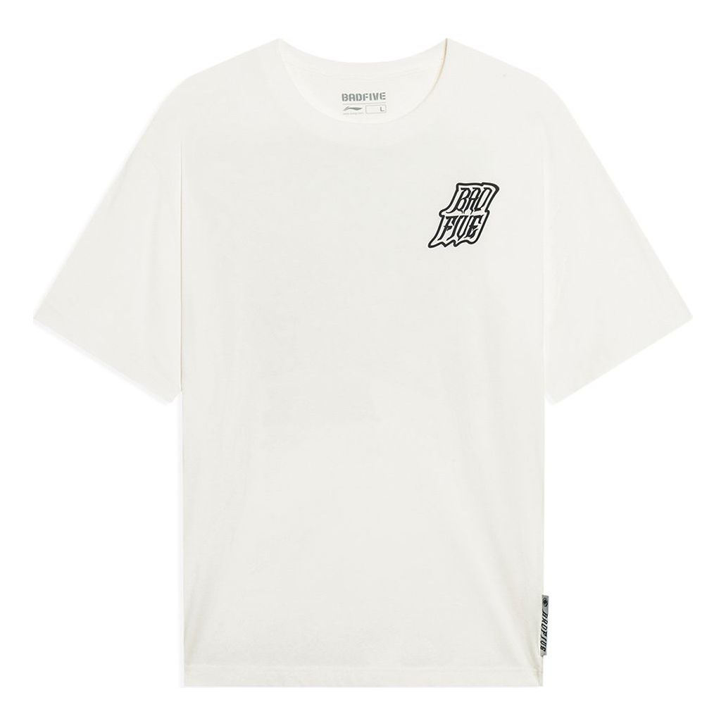 Li-Ning BadFive Graphic T-shirt 'White Black' AHST009-1