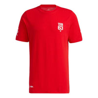 adidas Basketball Sports Printing Pattern Knit Short Sleeve Red GP4018