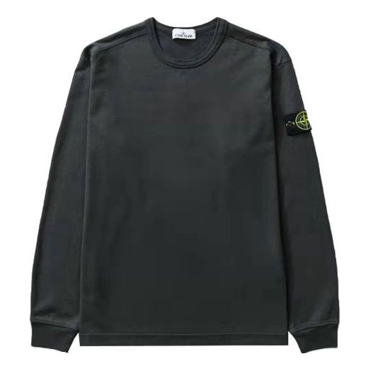 STONE ISLAND Logo Patch Crewneck Sweatshirt 'Charcoal' 751564450-V0065