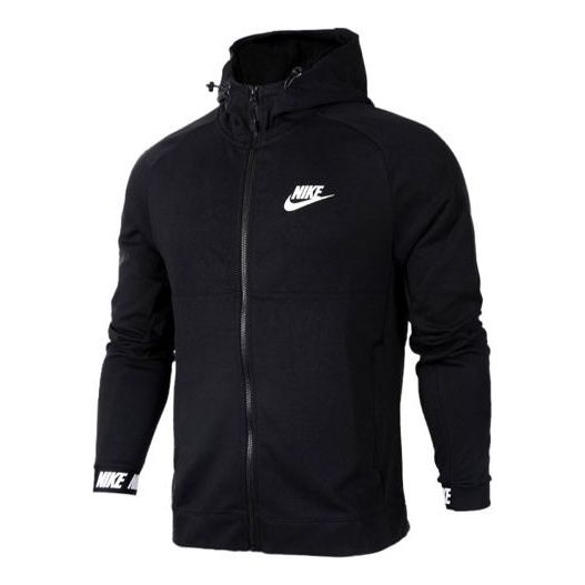 Nike Athleisure Casual Sports Logo Printing Hooded Jacket Black 861743-010