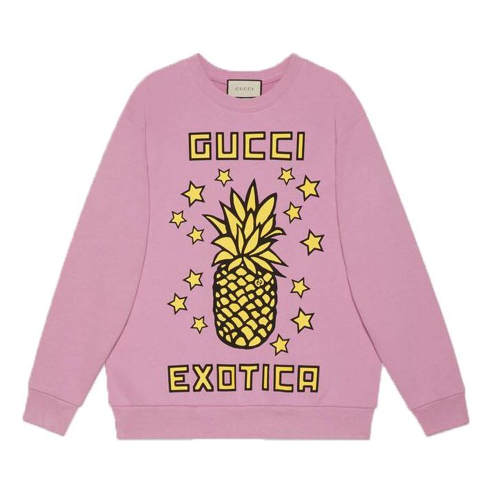 (WMNS) Gucci Pineapple Printed Long Sleeve Sweater For Pink 617964-XJCRS-5334