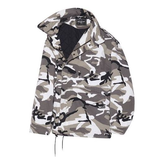 Men's Balenciaga FW21 Off-Shoulder Jacket Gray 663004TKLD41240