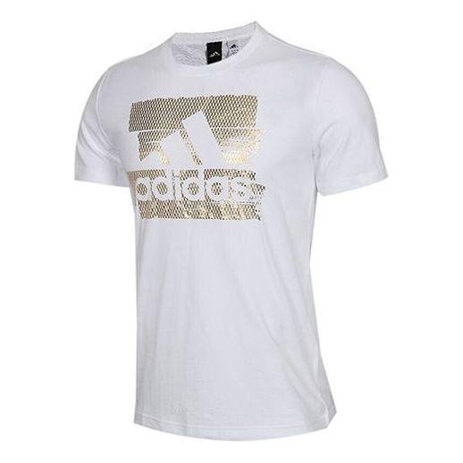 adidas Logo Sports Round Neck Short Sleeve White DV3081