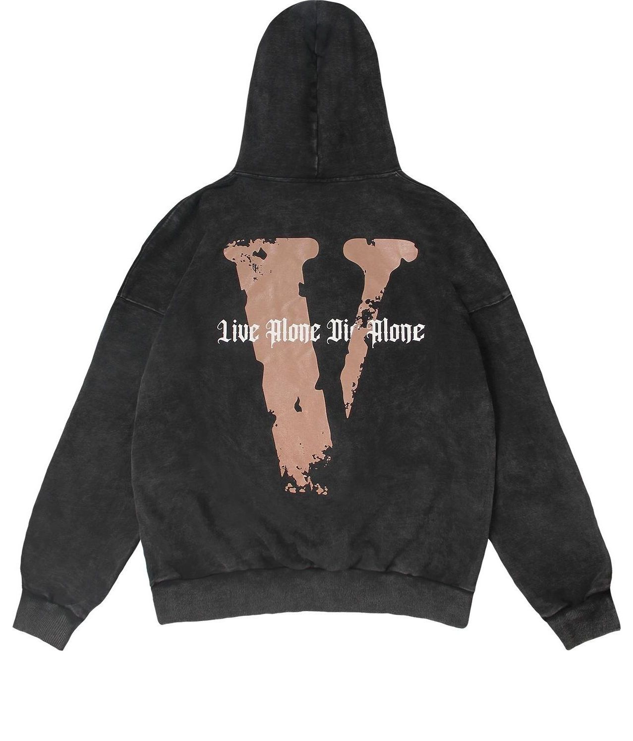 VLONE Live Alone Die Alone Hoodie 'Black Brown' VLHD24003-BK