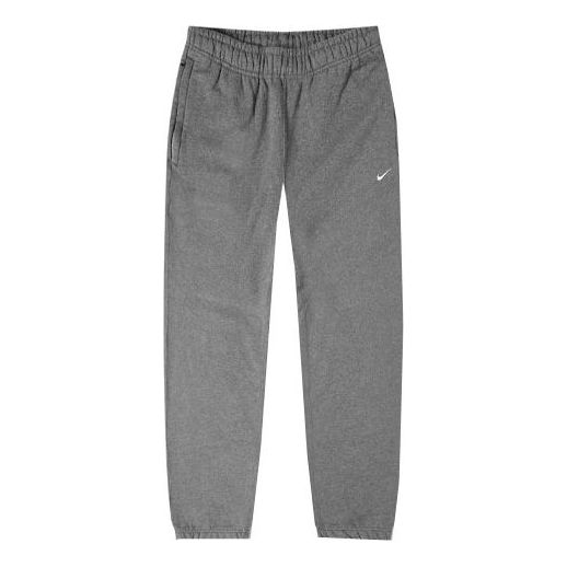 Men's Nike Embroidered Logo Solid Color Bundle Feet Sports Pants/Trousers/Joggers Gray CZ5365-071