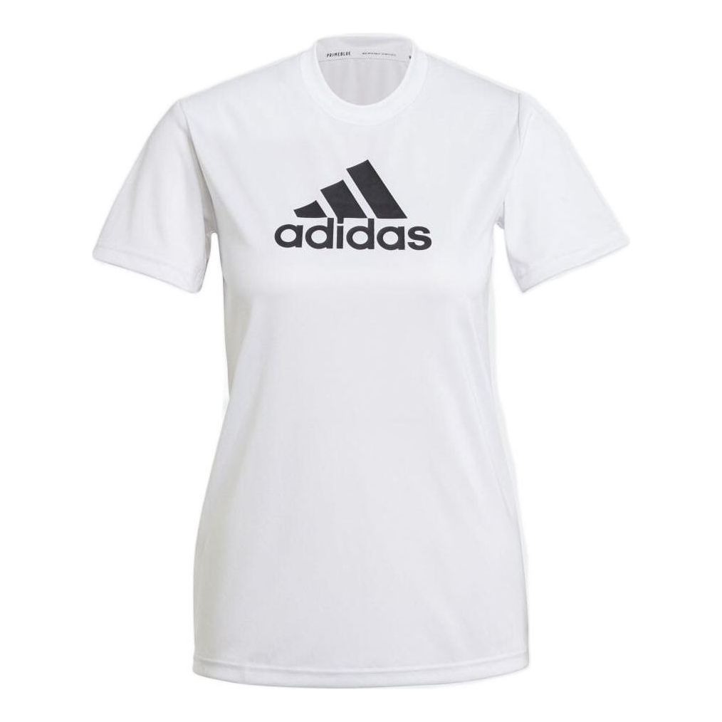 (WMNS) adidas Primeblue Designed 2 Move Logo Sport T-Shirt Asia Sizing 'White Black' GL3821