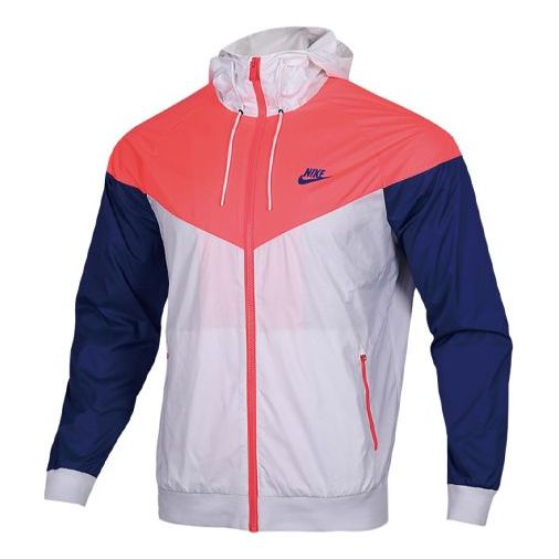 Nike Windrunner Sports Colorblock Casual Jacket Blue White 727325-104