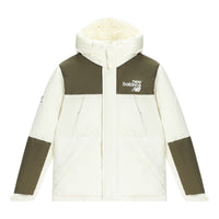 New Balance Windproof Hooded Down Jacket 'White Olive Green' AMJ24377-CIC