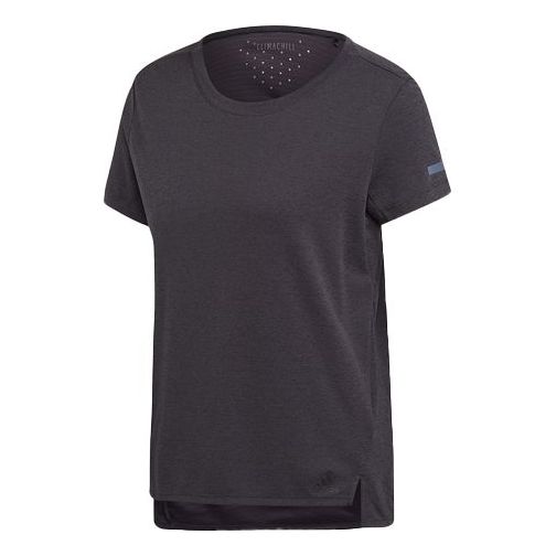 (WMNS) adidas Training Sports Round Neck Short Sleeve Metallic Black EI6380