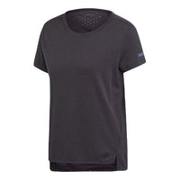 (WMNS) adidas Training Sports Round Neck Short Sleeve Metallic Black EI6380
