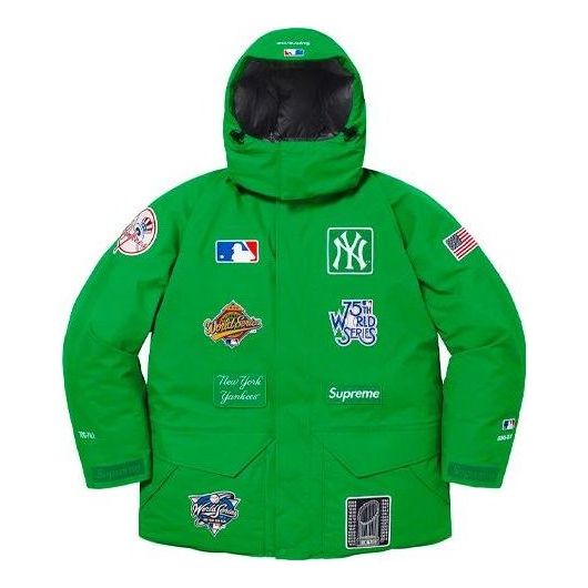 Supreme x New York Yankees GORE-TEX 700-Fill Down Jacket 'Green White' SUP-FW21-384