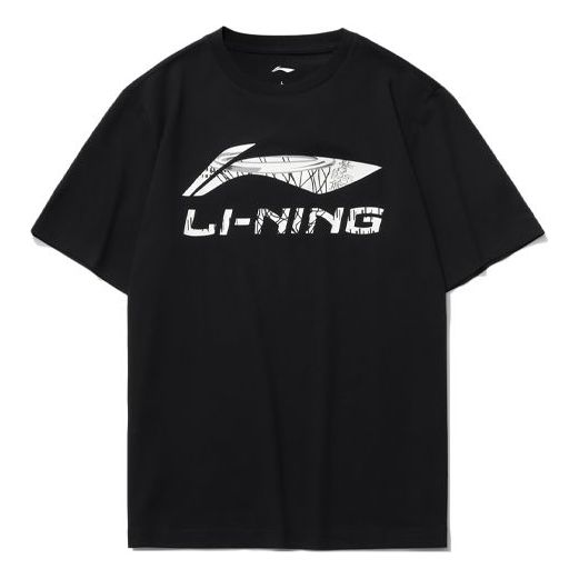 Li-Ning Big Graphic Loose Fit T-shirt 'Black' AHSR543-2