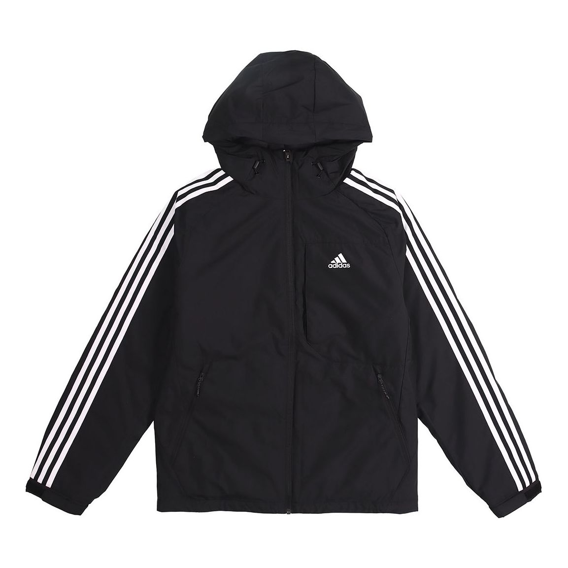 adidas 3st Down Jkt Logo Printing Side Stripe Sports Stay Warm hooded down Jacket Black GF0098