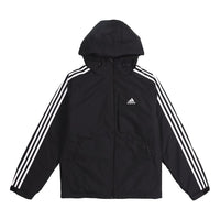 adidas 3st Down Jkt Logo Printing Side Stripe Sports Stay Warm hooded down Jacket Black GF0098