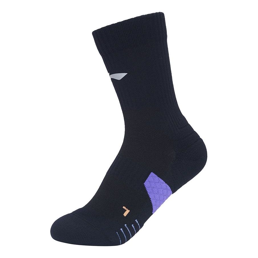 Li-Ning Professional Mid-Crew 3M Athletic Running Socks 'Black' AWSS421-1