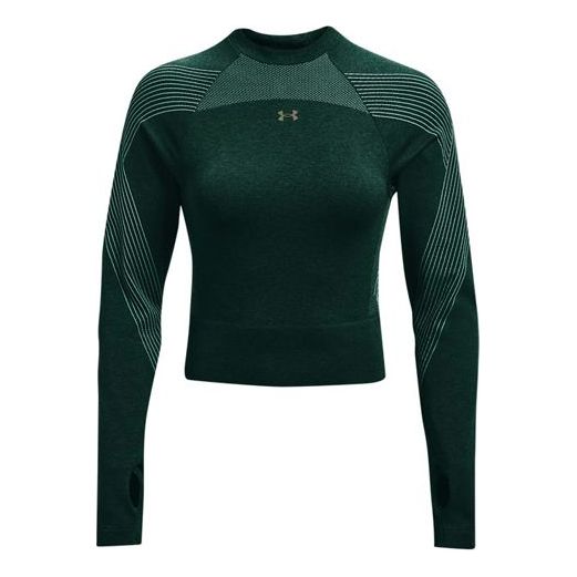 (WMNS) Under Armour Causual Training Short Sports Long Sleeve T-Shirts 'Green' 1362723-370