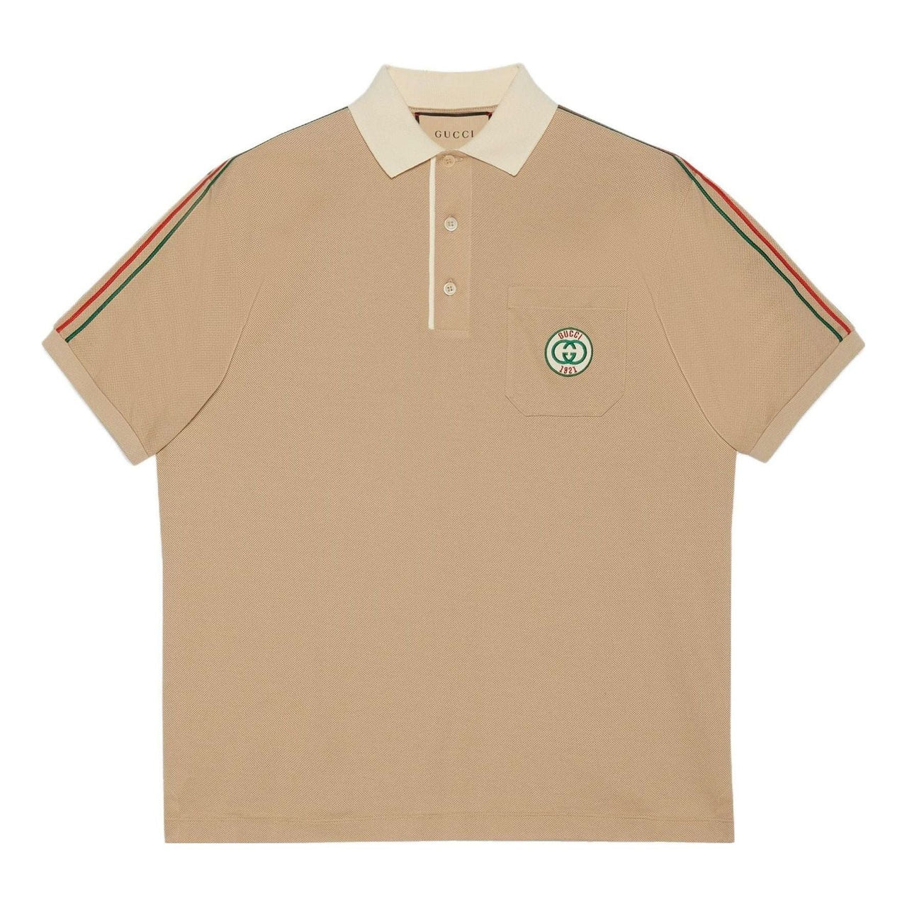 Gucci Stretch Cotton Piquet Polo Shirt 'Beige' 753078-XJFTN-2219