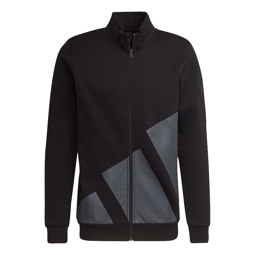 adidas Fleece Jacket M Logo Printing Sports Black HI1187